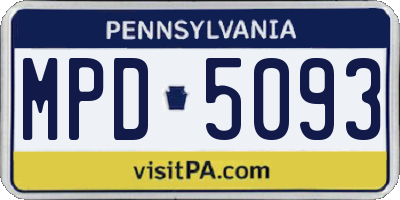 PA license plate MPD5093