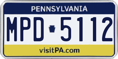 PA license plate MPD5112