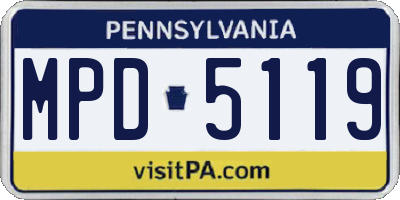 PA license plate MPD5119