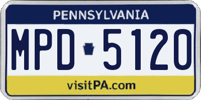 PA license plate MPD5120