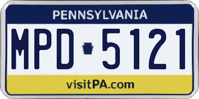 PA license plate MPD5121