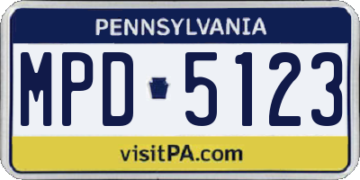 PA license plate MPD5123