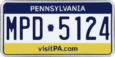 PA license plate MPD5124