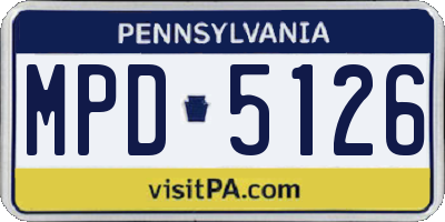 PA license plate MPD5126