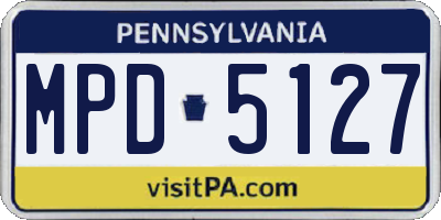 PA license plate MPD5127