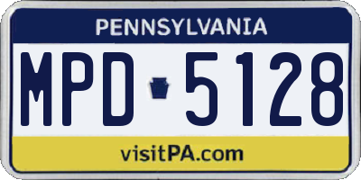 PA license plate MPD5128