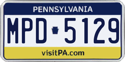 PA license plate MPD5129