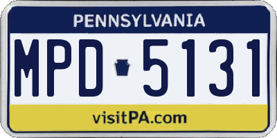 PA license plate MPD5131