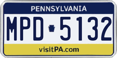 PA license plate MPD5132