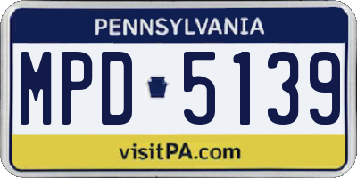 PA license plate MPD5139
