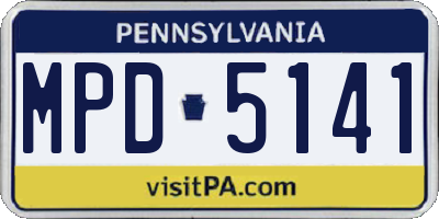 PA license plate MPD5141