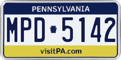 PA license plate MPD5142