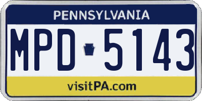 PA license plate MPD5143