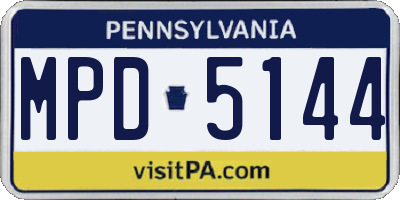 PA license plate MPD5144