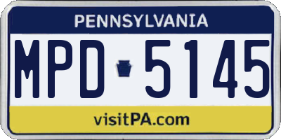 PA license plate MPD5145