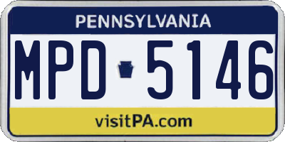 PA license plate MPD5146