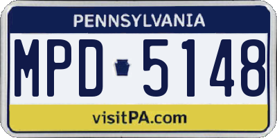 PA license plate MPD5148
