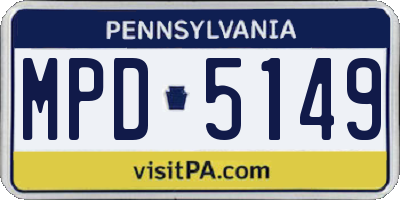 PA license plate MPD5149
