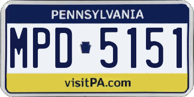 PA license plate MPD5151