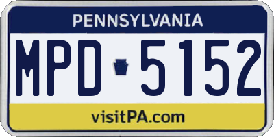 PA license plate MPD5152
