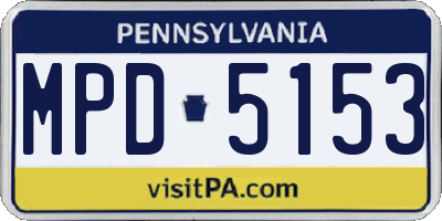 PA license plate MPD5153