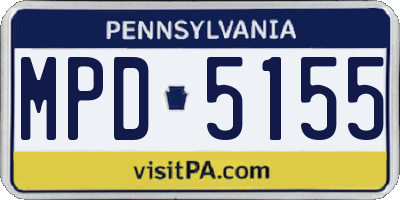 PA license plate MPD5155
