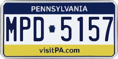 PA license plate MPD5157