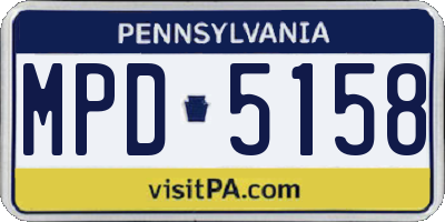 PA license plate MPD5158