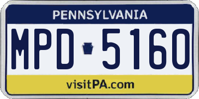 PA license plate MPD5160