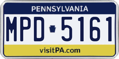 PA license plate MPD5161