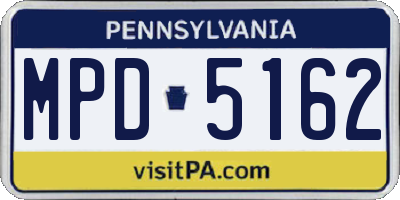 PA license plate MPD5162