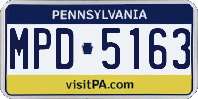 PA license plate MPD5163