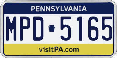 PA license plate MPD5165