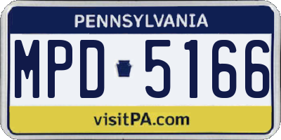 PA license plate MPD5166