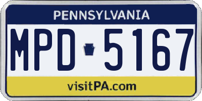 PA license plate MPD5167