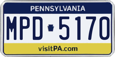 PA license plate MPD5170