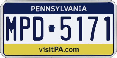 PA license plate MPD5171