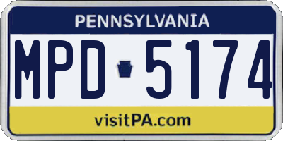 PA license plate MPD5174
