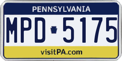 PA license plate MPD5175