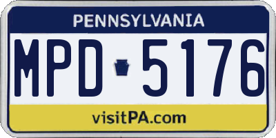 PA license plate MPD5176