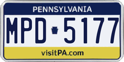PA license plate MPD5177