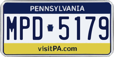 PA license plate MPD5179