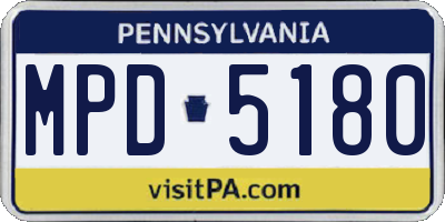 PA license plate MPD5180