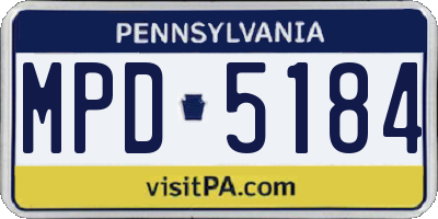 PA license plate MPD5184