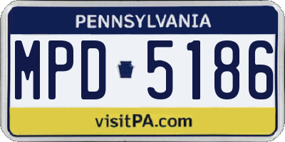 PA license plate MPD5186