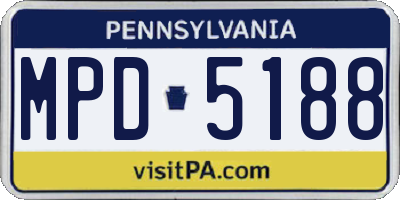 PA license plate MPD5188