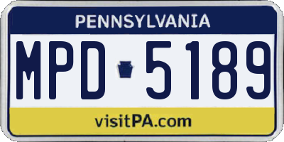 PA license plate MPD5189