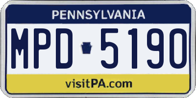 PA license plate MPD5190
