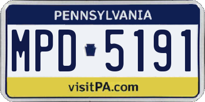 PA license plate MPD5191