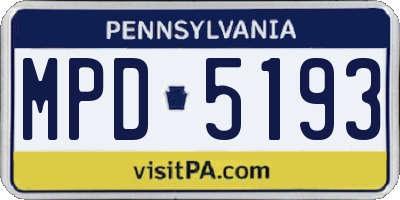 PA license plate MPD5193